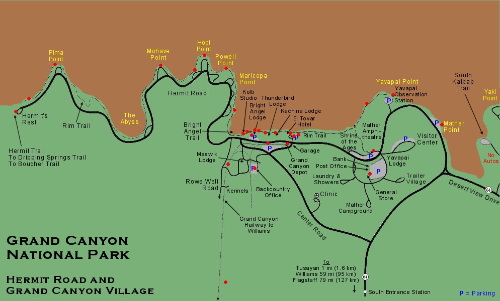 Map of Hermit Road