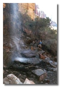 John at the base of Cheyava Falls
